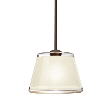 Besa Lighting Pica 9 Cord Pendant, White Sand, Bronze Finish, 1x9W LED 1TT-PIC9WH-LED-BR
